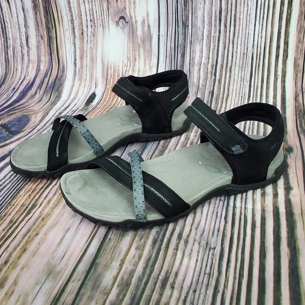 Merrell Terran Cross II Black and Gray Sport Sandals Size 7